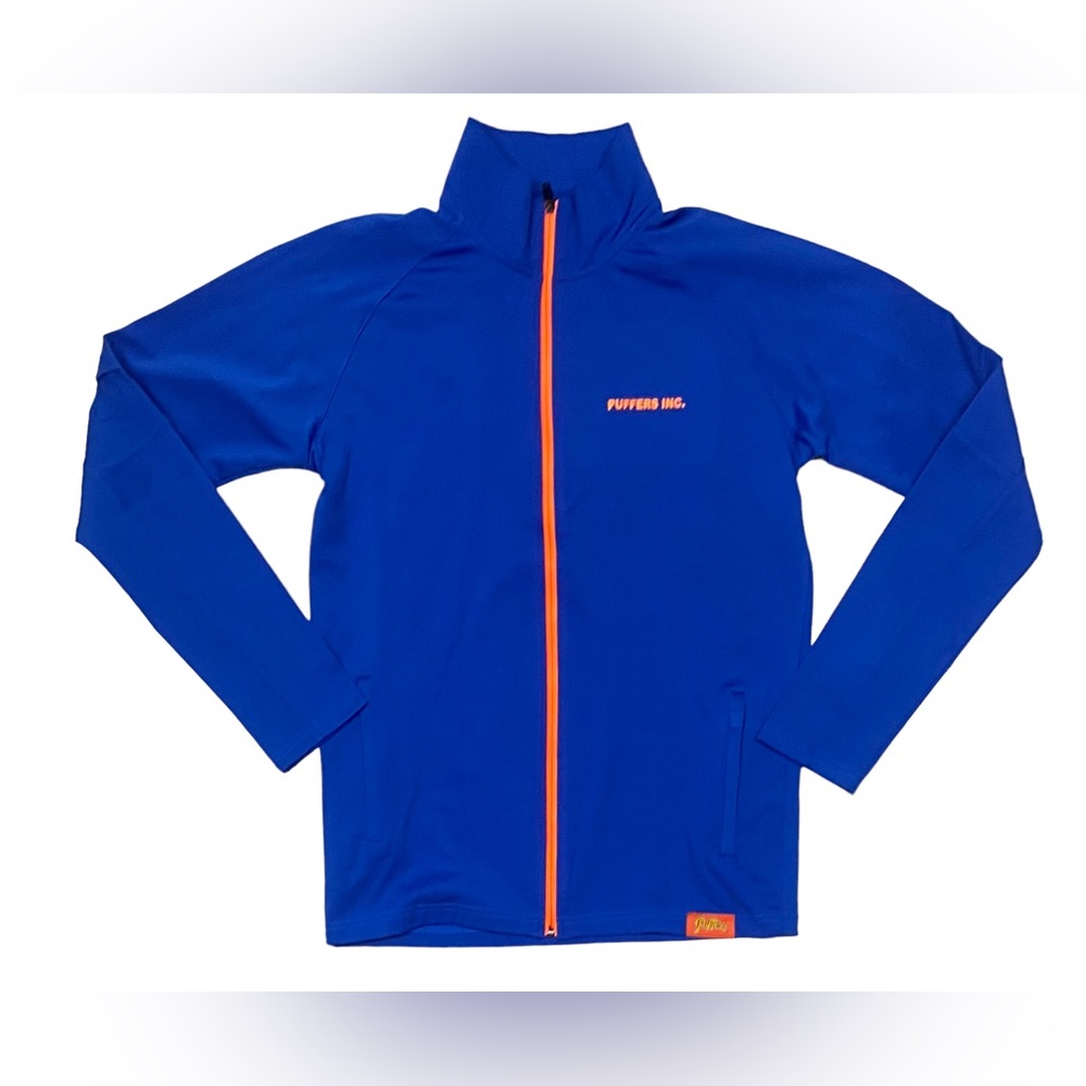 NEW Capn On Melrose Puffers Track Jacket Slim Fit Knicks Blue Orange Full Zip M